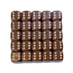 14mm Opaque Spot Dice - Pack of 25 Brown